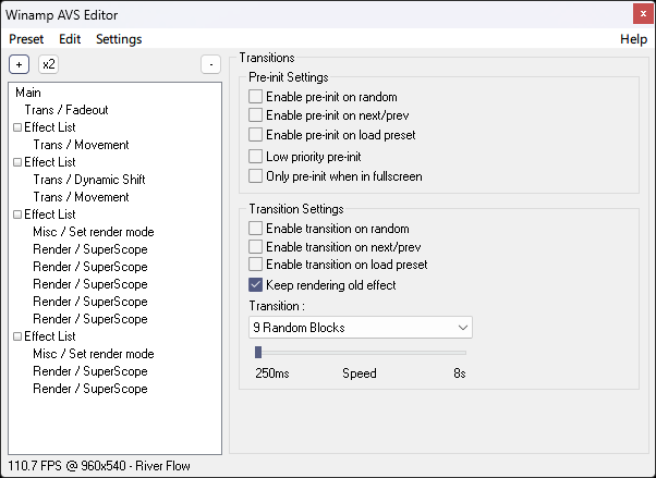 Transitions Recommendations